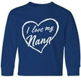 thumbnail image 3 of Inktastic I Love My Nana in White Chalk Heart Long Sleeve Youth T-Shirt, 3 of 5