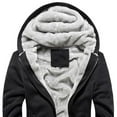 thumbnail image 3 of KIJBLAE Savings Men's Thick Winter Coat Workout Fleece Hoodie Jackets Full Zip Wool Warm Thick Warm Coats with Pockets Black XXXL, 3 of 6