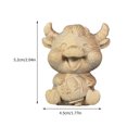thumbnail image 5 of Exquisite Carved Wood Craft Cow Decor Desktop Ox Decoration, 5 of 6