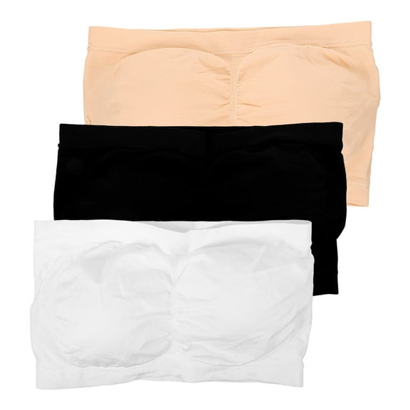 Raindrops Tube Tops Women 3Pcs in White Black and Skin for Comfort