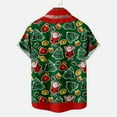thumbnail image 5 of IROINNID Christmas Button Up Shirt for Men Funny Print Hawaiian Shirt Xmas Holiday Vacation Gift Button Tops,Olive Green, 5 of 5