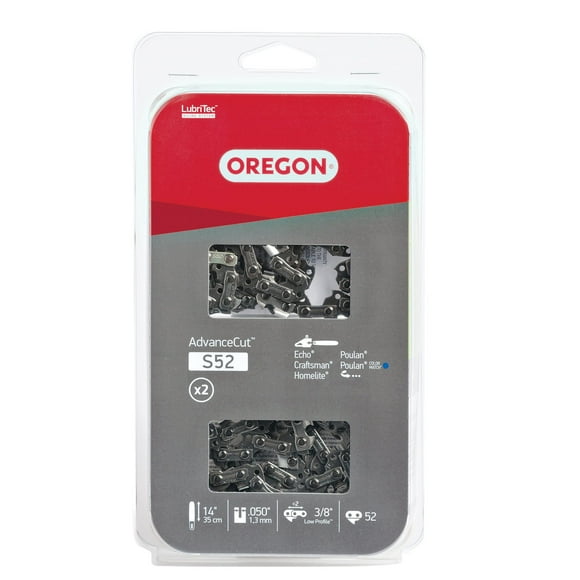 Oregon S52T 2-Pack AdvanceCut 14-Inch Chainsaw Chain Fits Craftsman, Echo, Homelite, Poulan