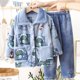thumbnail image 5 of Pijamas de franela para niñas, forro polar grueso de invierno, ropa de casa de vellón coral para niñas, traje de otoño e invierno para niños, 5 of 6