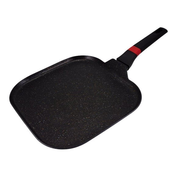 Comal Sarten Cuadrado Recubierto De Marmol Negro 29cm Javaz