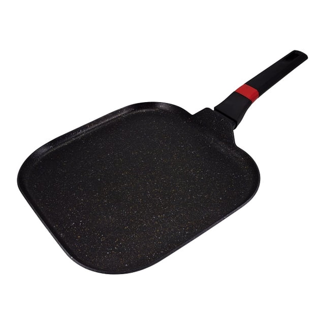 Comal Sarten Cuadrado Recubierto De Marmol Negro 29cm Javaz