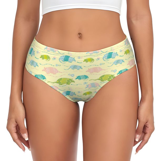 Balery Armadillo Floral Ropa Interior de Algodón para Mujer con Dibujo – Braguitas Cómodas y Elásticas, Estilo Clásico-X-Small