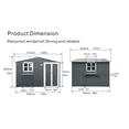 thumbnail image 3 of LuckyNote 10x8 FT Metal Storage Shed with Window & Flower Rack, Lockable Double Doors, Waterproof Garden Shed for Backyard Patio, Gray, 3 of 19