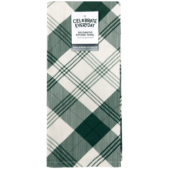 Green Flannel Decorative Kitchen Towel