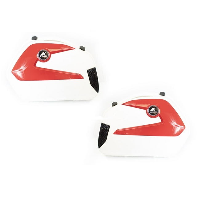 Alforjas rigidas porta equipaje para moto 20L Kinlley Rojo con blanco M