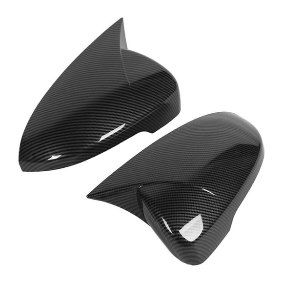 Door Mirror Covers ,Pair Horn Shape Door Mirror Covers Side Mirror Replacement For 2019-2020Black