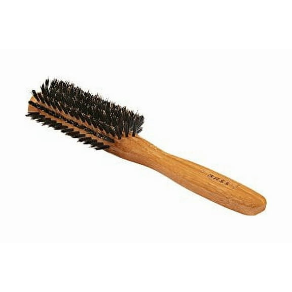 Bass Brushes Classic Half Round & Wild Boar Hairbrush with Firm Natural Bristles, 206 Dark Finish, 1 Ct