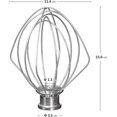 thumbnail image 3 of Stainless Steel Whisk Mixer 4.5qt Fits Kitchenaid Mixer, 3 of 5
