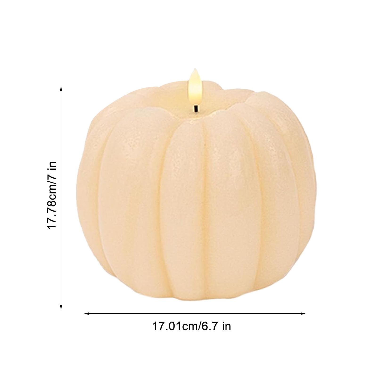 Flameless Wax Pumpkin Candle with Remote, Timer, Dimmer, LED Battery Operated Flickering Candle for Thanksgiving Halloween, Fall Harvest Decor