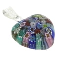 thumbnail image 2 of GlassOfVenice Murano Glass Millefiori Heart Pendant - Silver Multicolor, 2 of 5