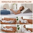 thumbnail image 2 of Knee Pillow for Back Sleeping, Leg Wedge Pillow, Memory Foam Pillows Legs Post Surgery, Triangle Support, Elevation, Knees Hip Pain Relief, White, 2 of 4