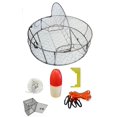 thumbnail image 1 of Stainless Steel Crab Trap with Zinc Anode & Accessory Kit (100' Lead CoreRope, Clipper,Harness,Bait Case & 14" Red/White Float), 1 of 2