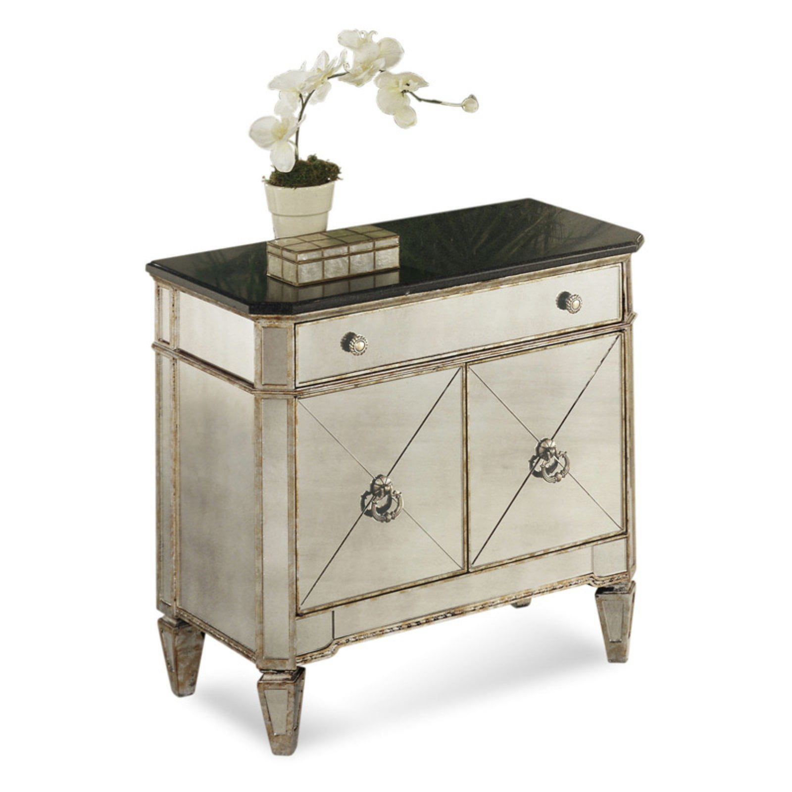 Borghese 1 Drawer 2 Door Chest, Borghese Mirrored Hall Chest