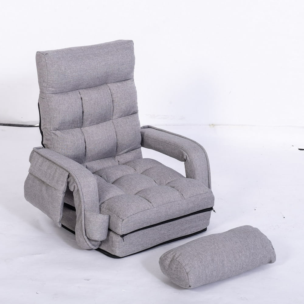 Folding Floor Single Sofa Massage Recliner Chair W/ a Pillow 5