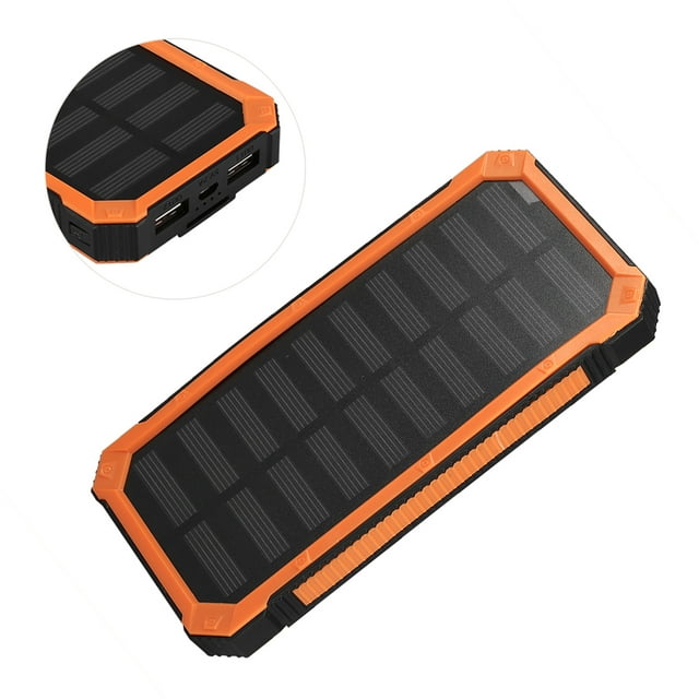 Solar Charger Power Bank, 20000mAh Portable Solar Phone Charger, Dual USB Mobile Power Bank Case DIY Kit, Fast Charger External Battery Pack for Outdoor Activities