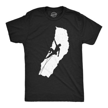 Mens Funny T Shirts Cave Climber Sarcastic Graphic Tee for Men (Heather Black - Cave Climber) - L