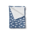 thumbnail image 2 of Fish Soft Flannel Fleece Throw Blanket, White Fish Silhouettes with Dots and Dashes Print on Blue Background Print, Cozy Plush for Indoor and Outdoor Use, 50" x 70", Ceil Blue and White, by Ambesonne, 2 of 6