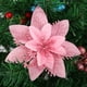 thumbnail image 3 of Elroy - 5 piezas de flores artificiales de Pascua con purpurina, adornos navideños para árbol de Navidad, color rojo y dorado, 3 of 7