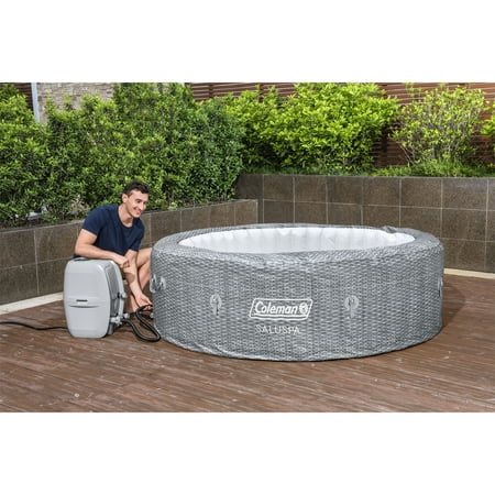 Coleman Sicily SaluSpa 2-7 Person Inflatable Hot Tub with 180 AirJets, Gray