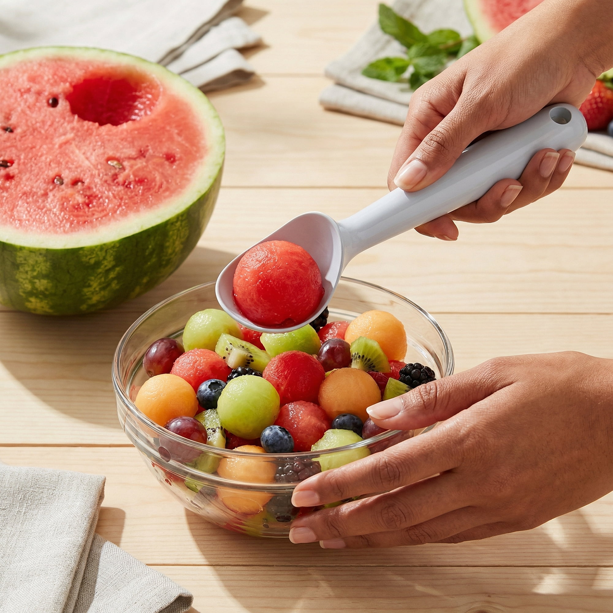 Unique Bargains Aluminum Alloy Hangable Ice Cream Scoop Grey-1Pcs 7.5*1.9inch