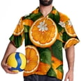 thumbnail image 4 of Tangerine Men's Short Sleeve Shirts with Spread Collar Tops, Casual Printed Poplin Shirt, Button Down Short Summer Beach Shirts - Unisex, 4 of 6