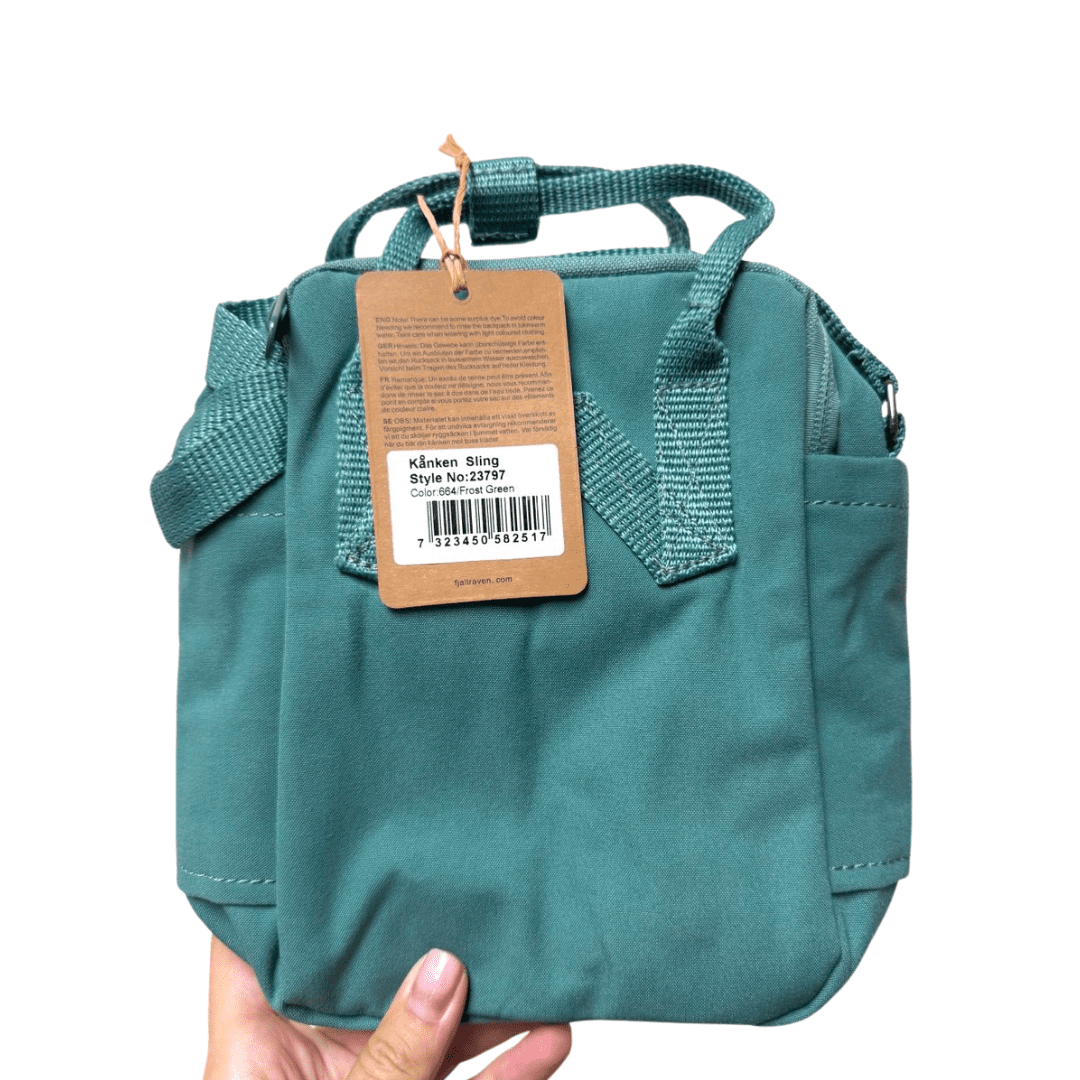 Fjallraven Kanken Sling Crossbody Shoulder Bag For Everyday Use & Travel, Frost Green Backpack Height 7.8 in, 2.5 L