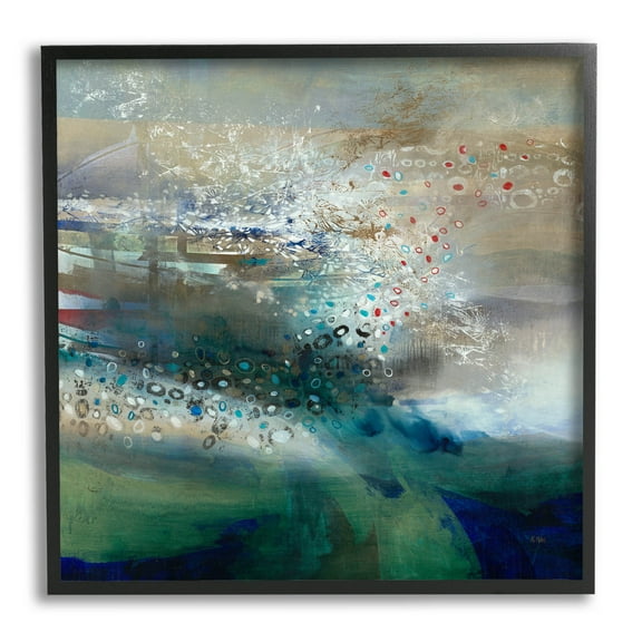 Stupell Industries Layered Circular Pattern Collage Graphic Art Black Framed Art Print Wall Art, Design by K. Nari