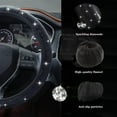 thumbnail image 3 of Bling Car Steering Wheel Cover, Crystal Rhinestone Car Steering Wheel Cover Universal, 15 Inch Cars Steering Wheel Protector for Women or Men, Easy Installation and Cleaning (Black), 3 of 11