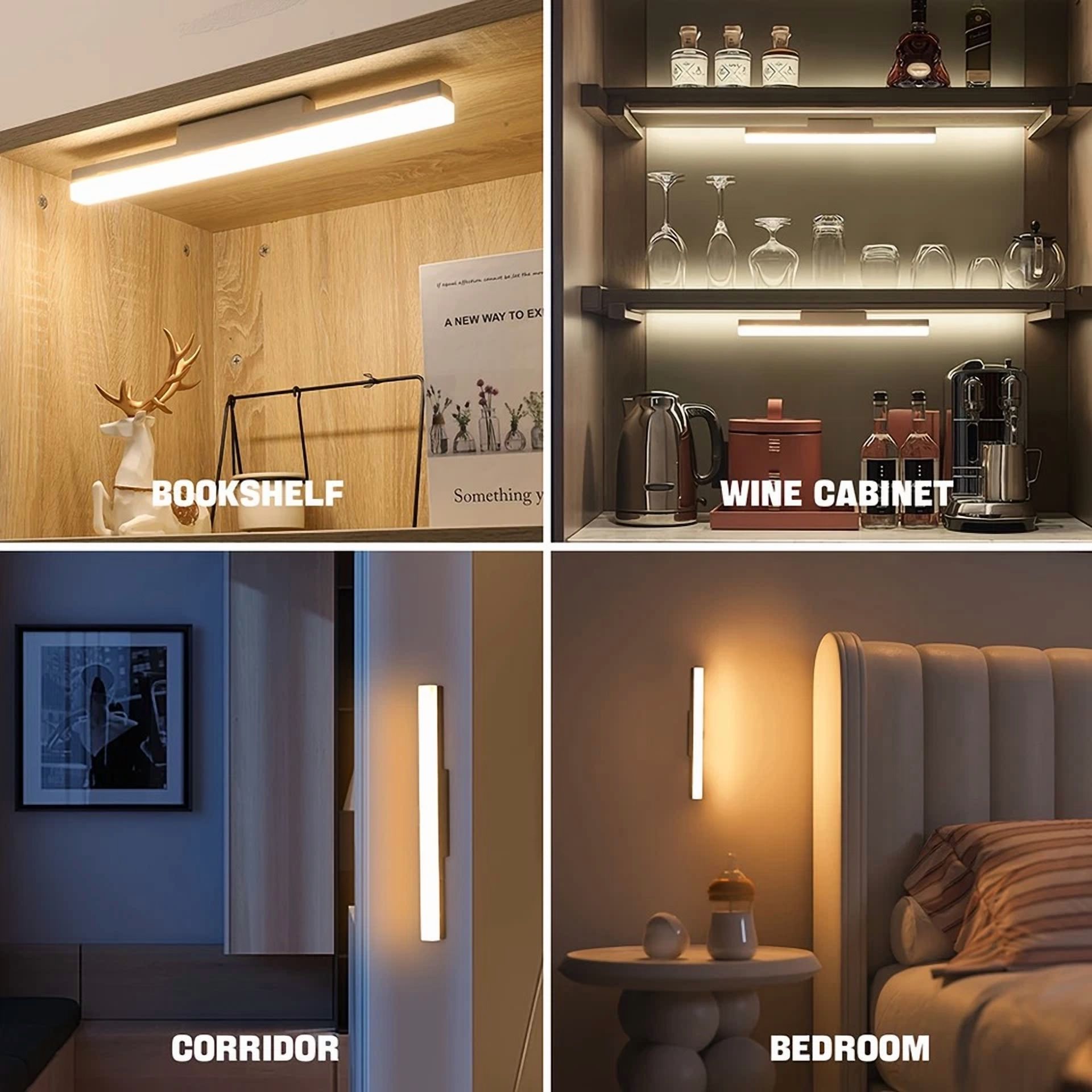VIVA - 3 Color Led Kitchen Under Cabinet Closet Shelf Lighting Strip Bar Usb Light Lamp