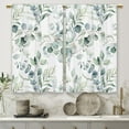 thumbnail image 5 of Sage Green Eucalyptus Kitchen Curtains Leaf Small Short Cafe Window Curtains Botanical Spring Farmhouse Rod Pocket Bathroom Window Drapes Treatment Tier Curtains 2 Panels (27.5x39 Inch), 5 of 6