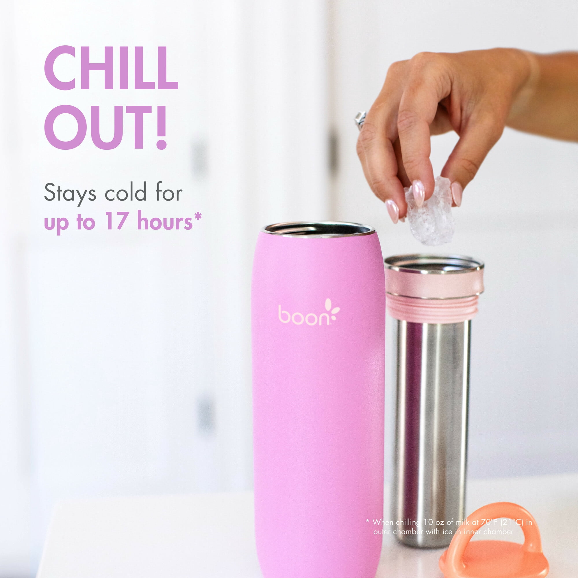 Boon Frosh Purple Breast Milk Storage Bottle with Long-Lasting Chilling Technology