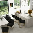 thumbnail image 4 of SEYNAR Modern Velvet Upholstered Accent Dining Chairs Set of 4, Kitchen Side Chair with Metal Frame for Living Room, 4 of 11