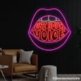 thumbnail image 2 of Glowneon Use Your Voice Neon Sign, Quote Led Sign, Sexy Lips Led Light, Bar Decor, Girl Room Decor, 2 of 5