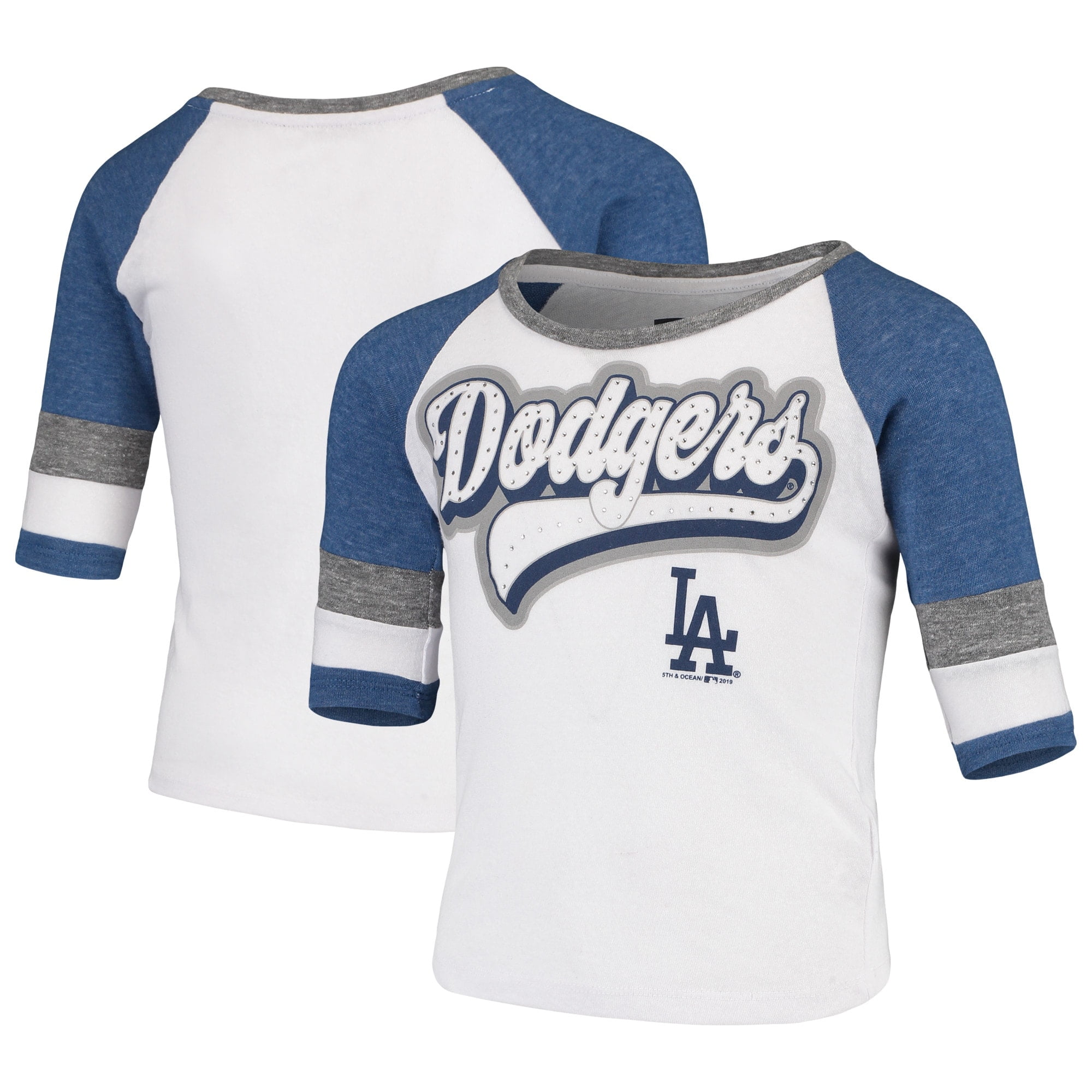 Los Angeles Dodgers New Era Girls Youth Triblend Raglan HalfSleeve