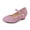 Pink, variant on Elegant Girls Flat Shoes With Glitter Bow And Dressy Low Heel For Kids Comfortable Dance Shoes For And Everyday Wear/ Size 1,9-9.5 Years(Silver)