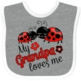 thumbnail image 3 of Inktastic My Grandpa Loves Me with Cute Ladybugs Boys or Girls Baby Bib, 3 of 4
