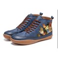 thumbnail image 2 of CEHVOM Bottines Confortables pour Femmes à Imprimé Chat en Cuir à Talon Plat Bottes Chaussures Rétro, 2 of 3