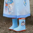thumbnail image 6 of Hooded Transparent Raincoat Girl Boys Cartoon Rain Coat Hooded Outdoors Clear Waterproof Kids Toddler Children's Rainwear Protective Covers,Blue,6-8 Years, 6 of 7