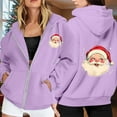 thumbnail image 2 of WILLBEST Sudadera Larga para Mujer, con Estampado Navideño, Cremallera, Manga Larga, Bolsillo y Cordón Ajustable Grande, 2 of 8