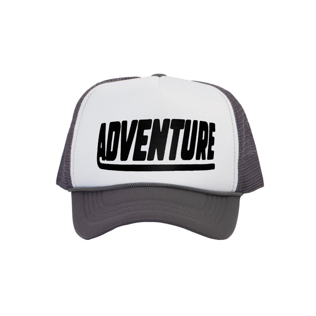 Men's Adventure Hat Outdoor Trucker Cap, White/Dark Grey