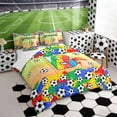 thumbnail image 2 of Erosebridal Letter B Orange Gradient Soccer Ball Print Twin Bedding Sets, Sports Monogram Bedding Comforter Set for Kids Boys and Girls, Reversible 7-Piece, 2 of 6