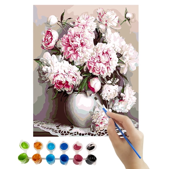 SMKE DIY Paint by Numbers Kit 40x50cm Canvas,ZB005 Relaxing Adult Art Craft Brushes Acrylic,Unframed 16x20" Paint Set 3 Brushes Home Wall