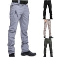 thumbnail image 1 of Leodye Pantalon Cargo Tactique pour Hommes Extérieur Imperméable Séchage Rapide Pantalon de Randonnée Ample Ripstop de Travail Salopette à Multiples Poches Pantalon Kaki 20(XXXXXXL), 1 of 6