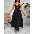thumbnail image 4 of Crisscross Tie Backless Halter Swing Maxi Dress for Women, 4 of 10