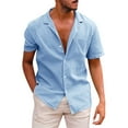 thumbnail image 2 of Cyinyin True Classic Tees Men Soild Color Cardigan Men's Polo Shirt, Men’s Polo Shirt, Moisture-Wicking Performance Polo Shirt Button Down Basic Mens Shirts Casual Sky Blue L, 2 of 5
