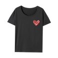 thumbnail image 3 of Camiseta para mujer, Camiseta básica, cuello redondo, camisetas holgadas para mujer, ropa elegante, suave, cómoda, transpirable, camisetas de manga corta, negro S Yinane camiseta de mujer, 3 of 8